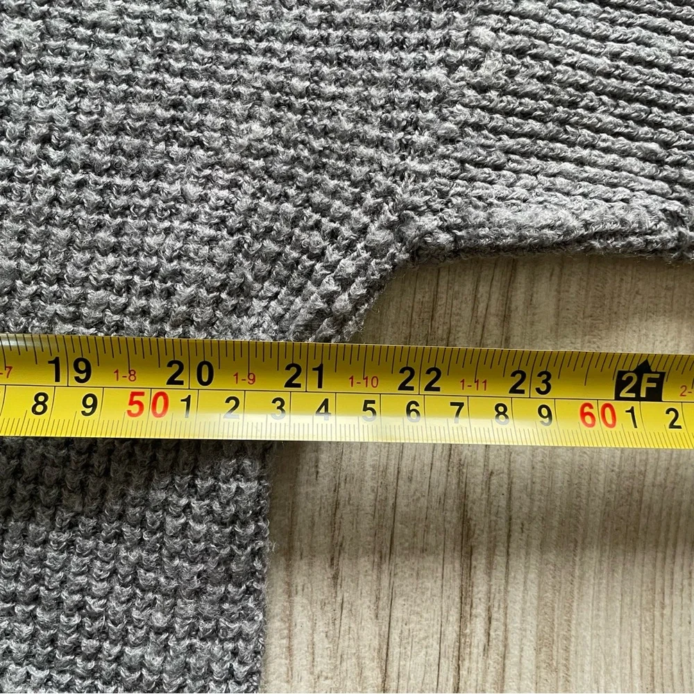 Sweater Grey Merino Wool blend V-Neck-Size M - Picture 4 of 6